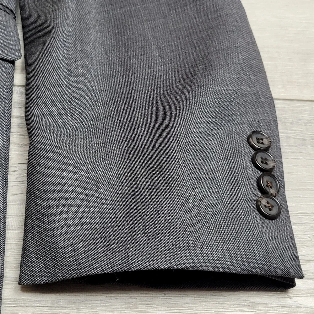 Lauren Ralph Lauren Sport Coat Mens 42 XL Long Sleeve Wool Blazer Charcoal Twill